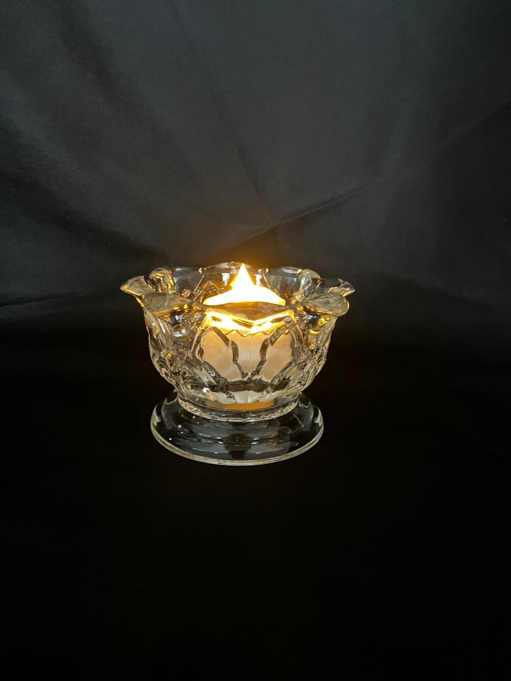 MCM Confederate Glass Works Brooke Crescent Pineapple Fairy Lamp Base Only